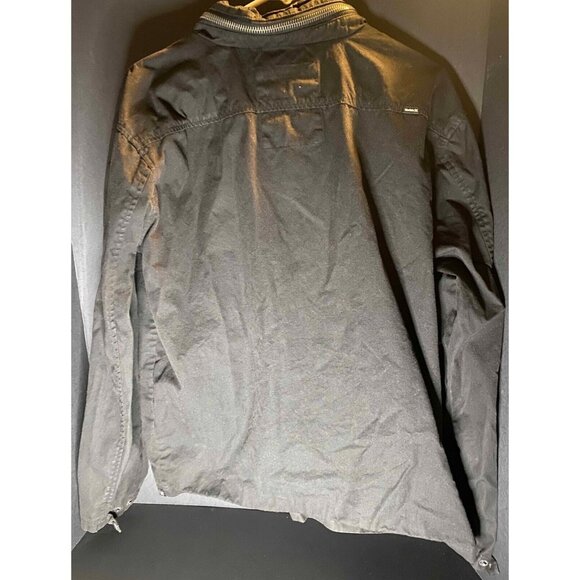 Hurley Utility Jacket Mens L Black Full Zip Peacoat Snap - Picture 2 of 5